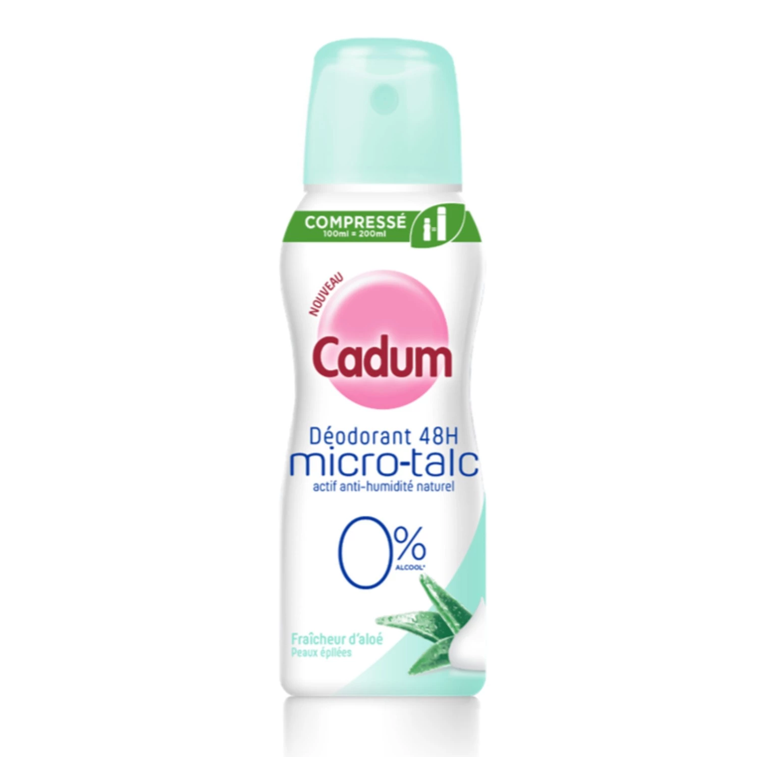 Компрессированный дезодорант 4 часа микротальк свежесть алоэ 100мл - CADUM