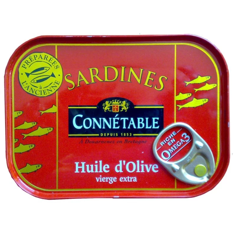 Sardines Huile Olive extra vierge, 115g - CONNÉTABLE