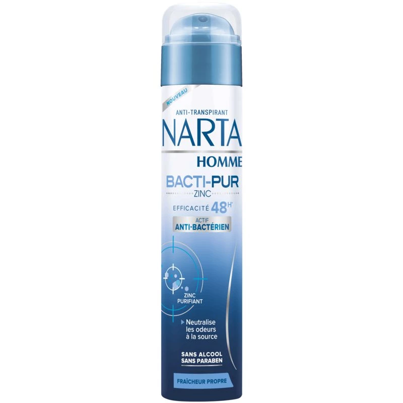 MEN Bacti-pur 48h desodorante frescor limpo 200ml - NARTA
