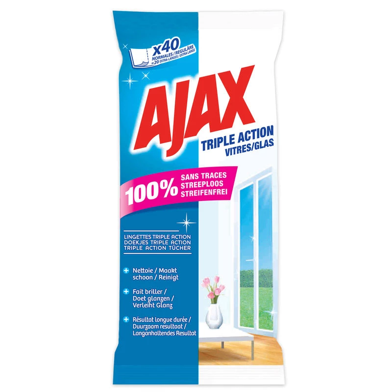 三重作用窗户擦拭布 x40 - AJAX