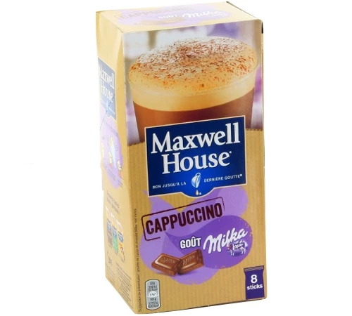Cappuccino Soluble Goût Chocolat Milka X8 Sticks - MAXWELL HOUSE