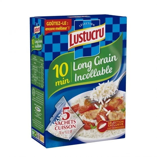 Riz long Grain Incollable, 5x90g - LUSTUCRU