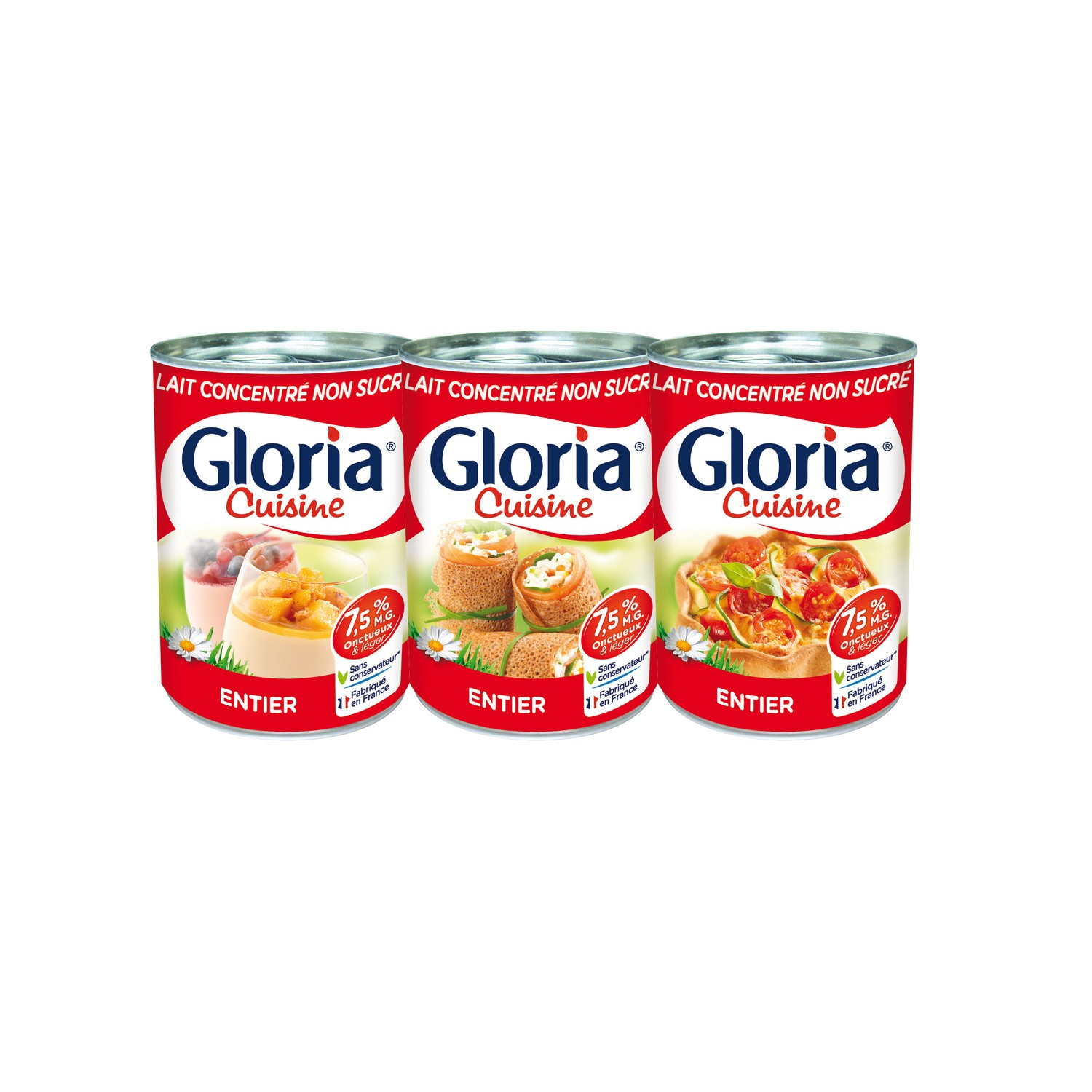 Grossiste Lait concentré non sucré entier 7 5 M G 3x410g GLORIA