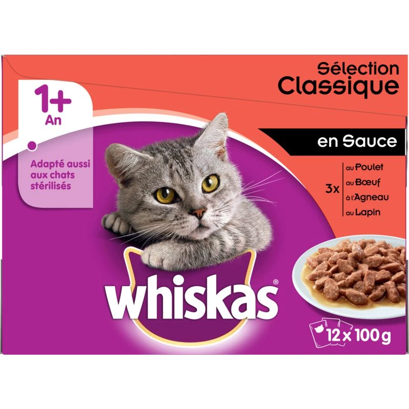 Pâtée pour chat assortiments 12x100 g - WHISKAS