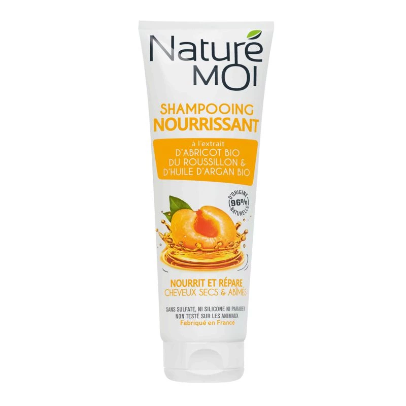 Shampoo nutritivo de óleo de damasco/argan orgânico 250ml - NATURÉ MOI