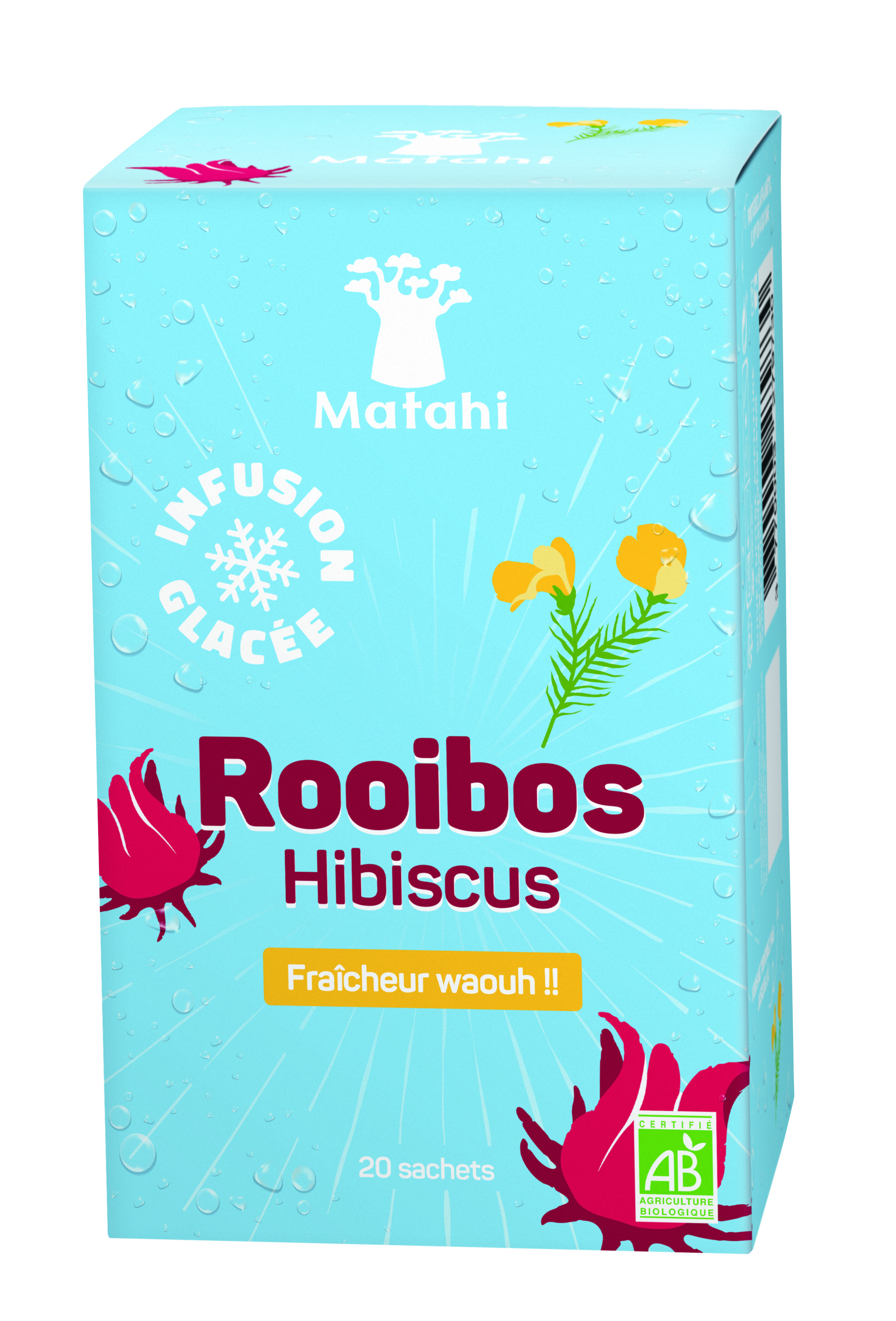 Infusión helada de rooibos y hibisco orgánico (12 x 20 bolsas x 2 g) - Matahi