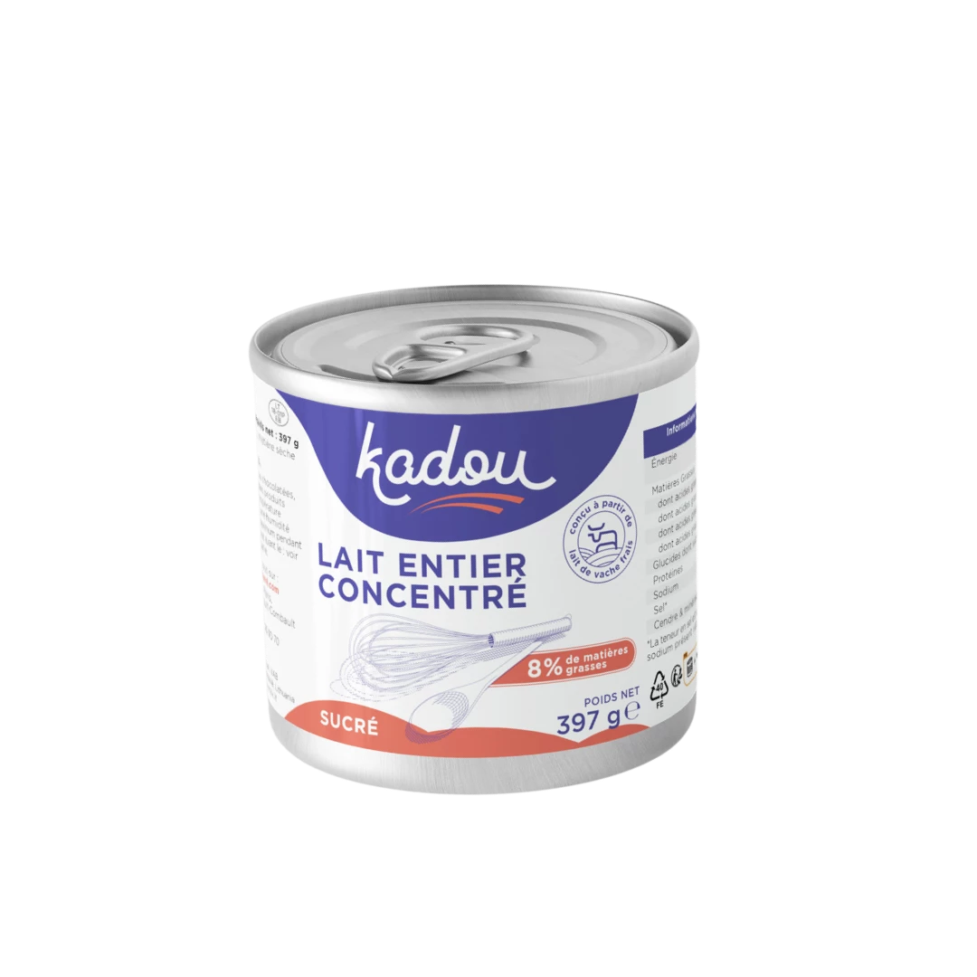 حليب كامل الدسم ومكثف محلى 8% دسم (397 جم) - Kadou
