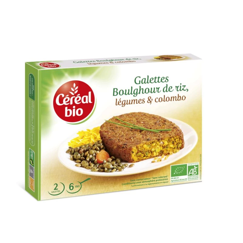 Galette boulghour de riz, légume et colombo Bio 200g - CEREAL Bio