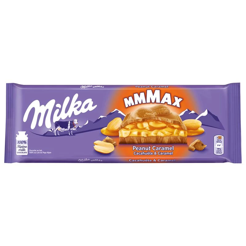 MMMAX barra de chocolate con cacahuete y caramelo 276g - MILKA