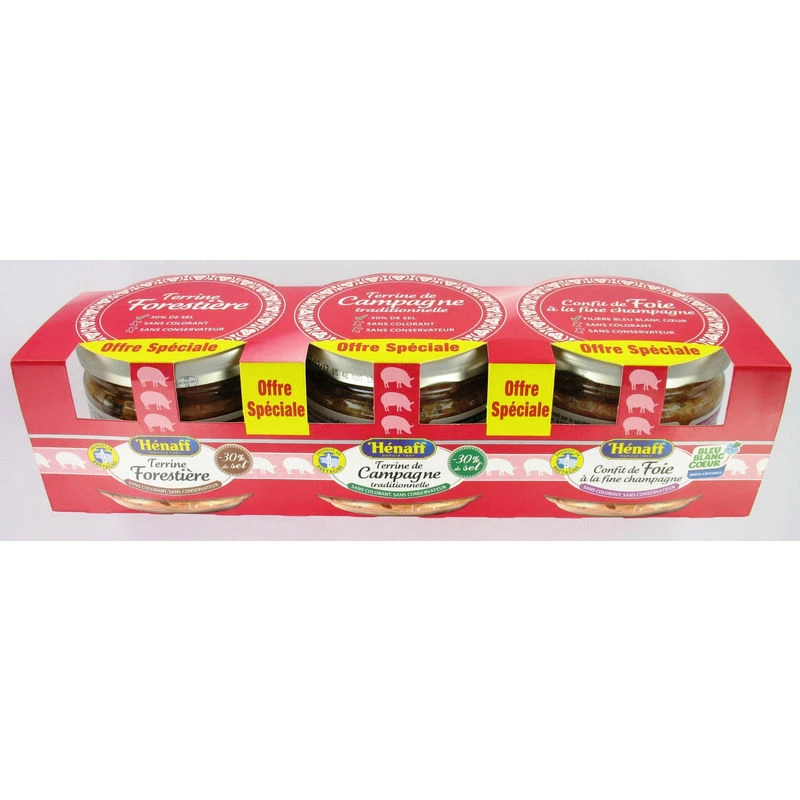 Forest Terrines Countryside Liver Confit 3X180g - HENAFF