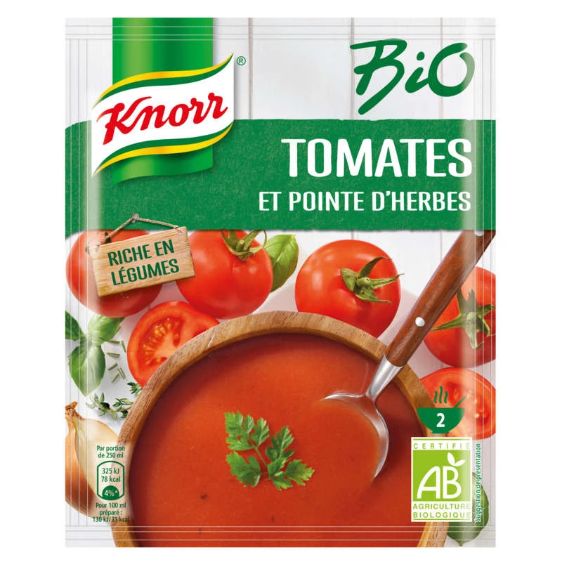 有机液体汤配番茄和香草袋装 45 克 - 家乐