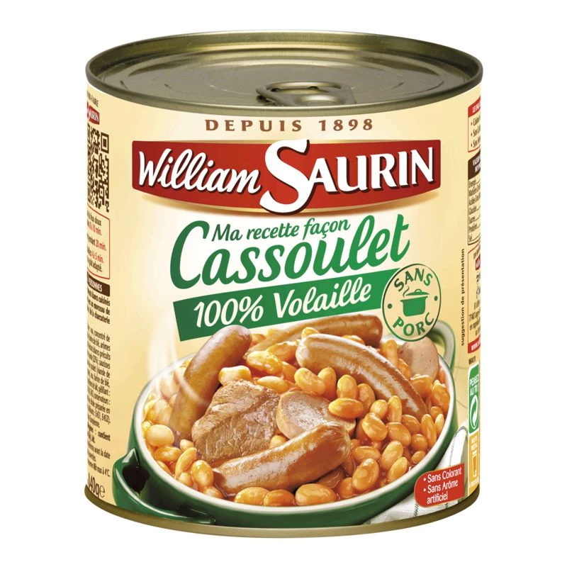 Cassoulet volaille 840g - WILLIAM SAURIN