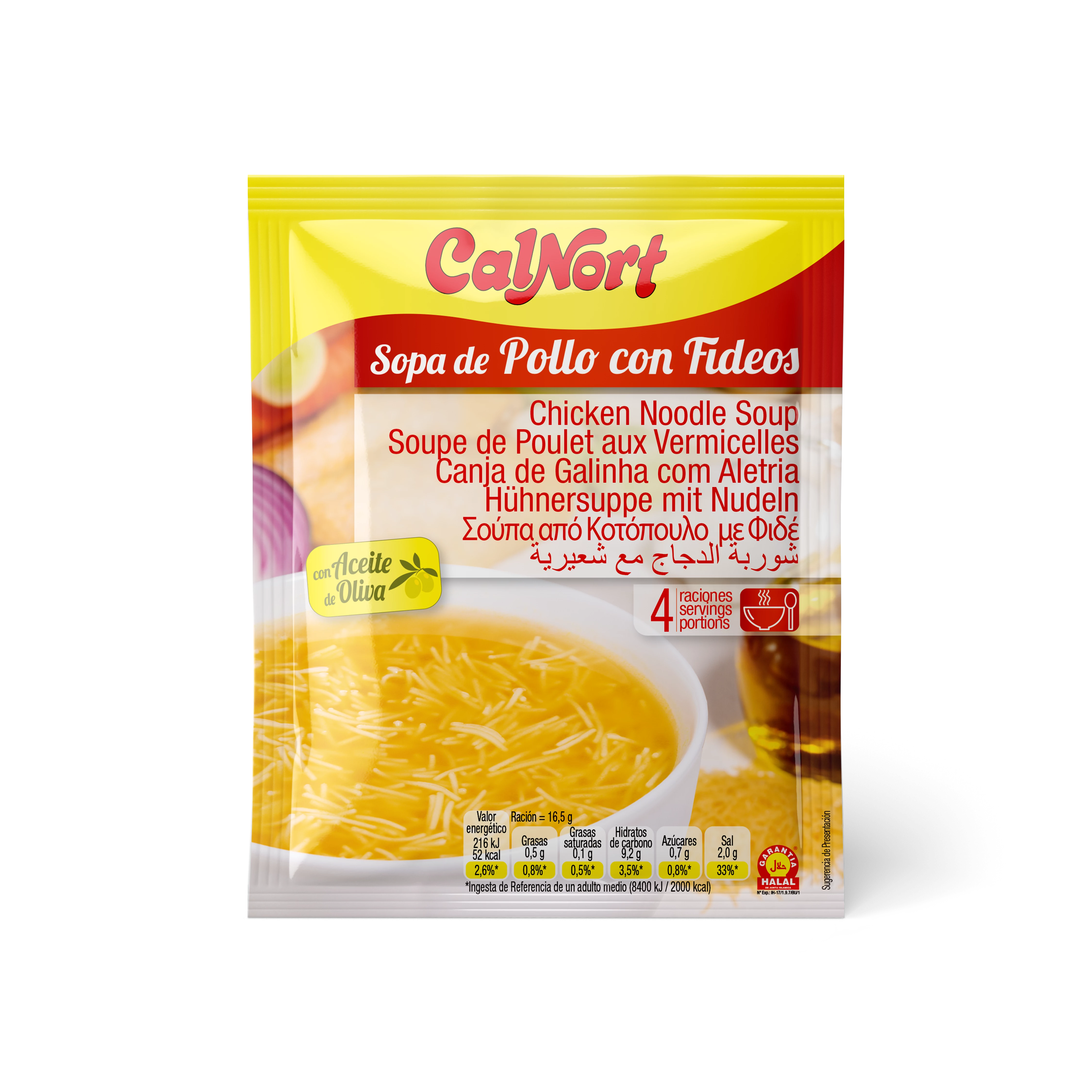 Sopa De Pollo Con Fideos Bolsa 66 G - CALNORT