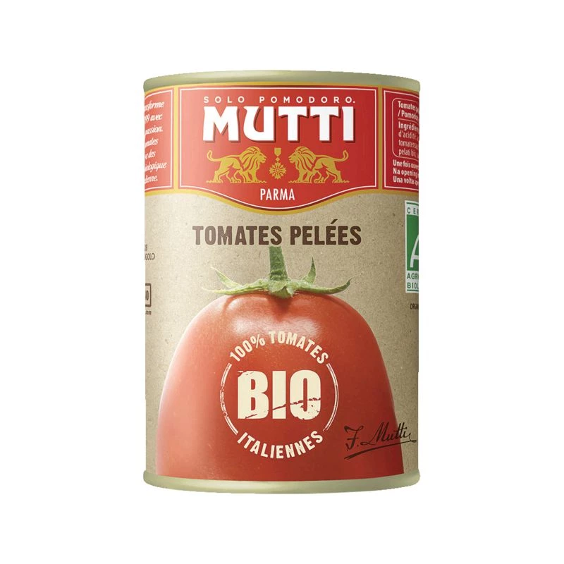 طماطم مقشرة عضوية، 400 جرام - MUTTI