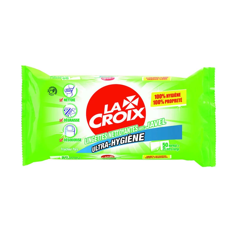 Lingettes nettoyantes avec javel ultra-hygiène x50 - LA CROIX