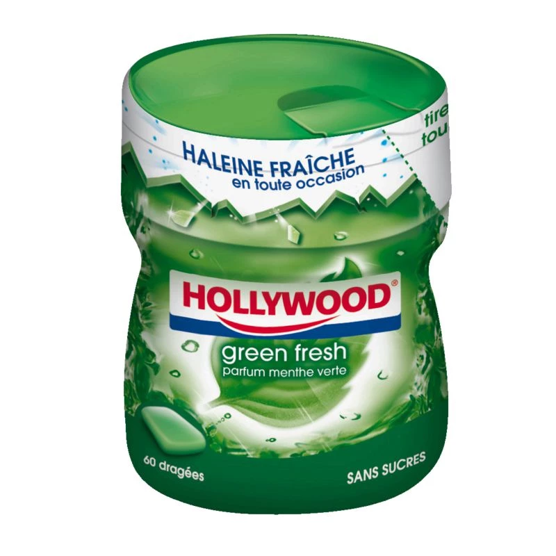 Green Mint Chewing Gum Without Sugar; x60 - HOLLYWOOD