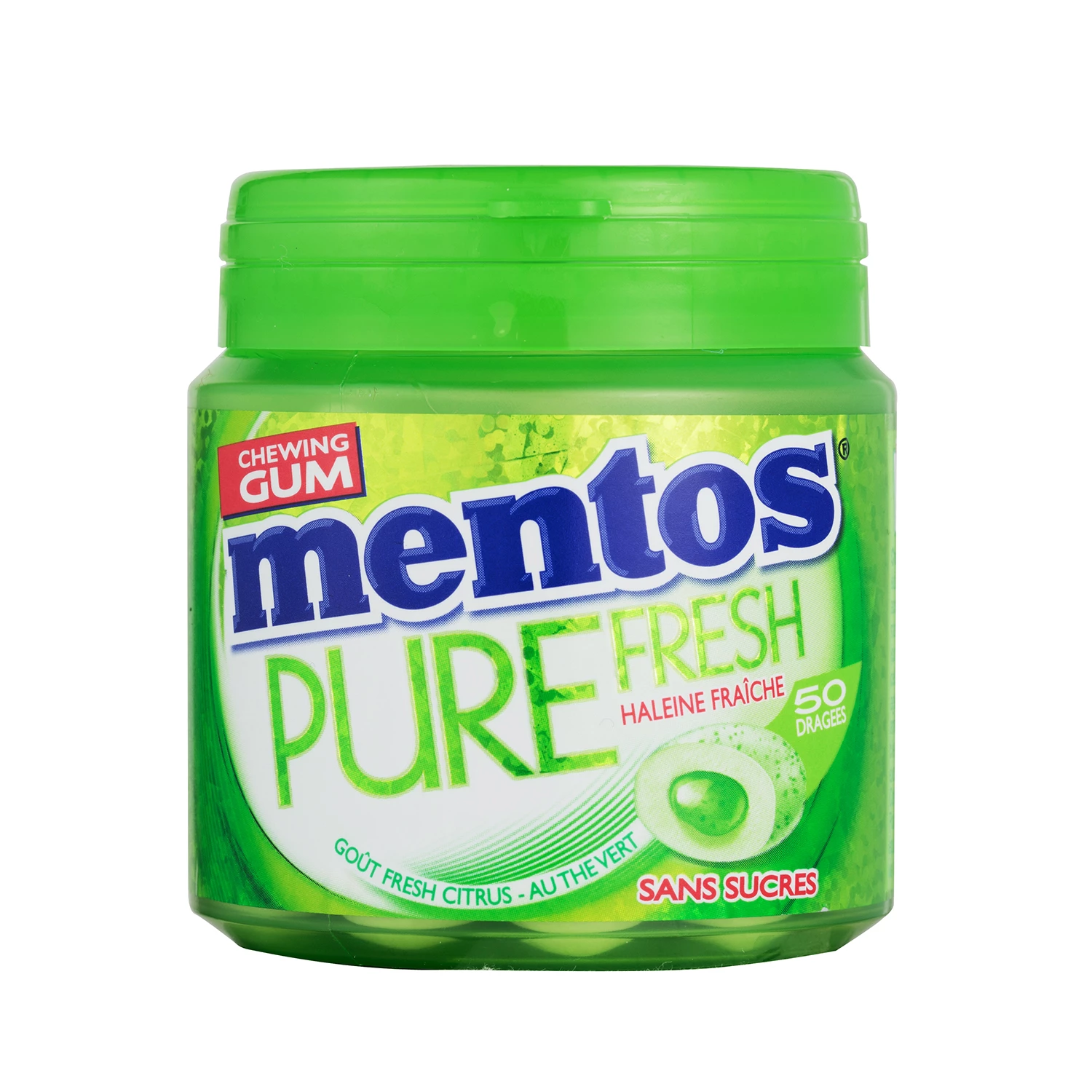 Chewing gum pure fresh goût fresh citrus sans sucres x50 - MENTOS