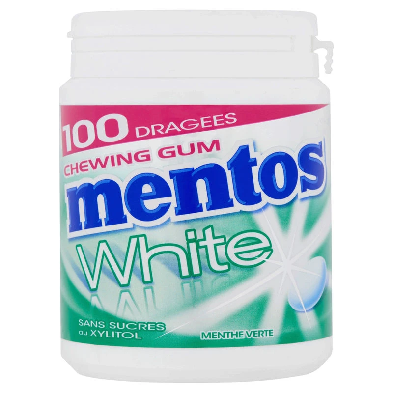Chewing gum white goût menthe verte x100 - MENTOS