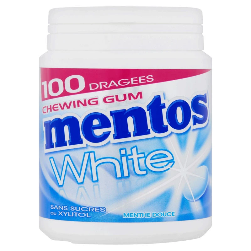 Chewing gum white goût menthe douce x100 - MENTOS