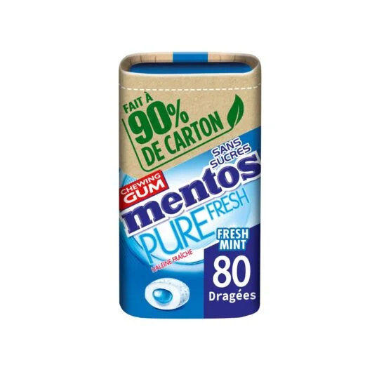 Kẹo cao su tươi nguyên chất Sans Sucres, 160g - MENTOS