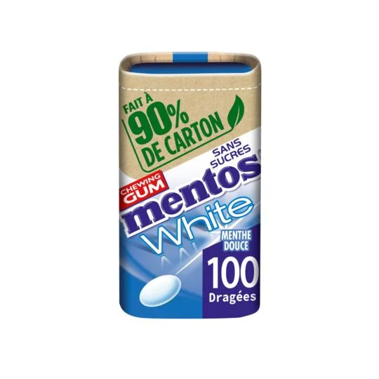 Chewing-gums White Menthe Douce Sans Sucres 100g - MENTOS