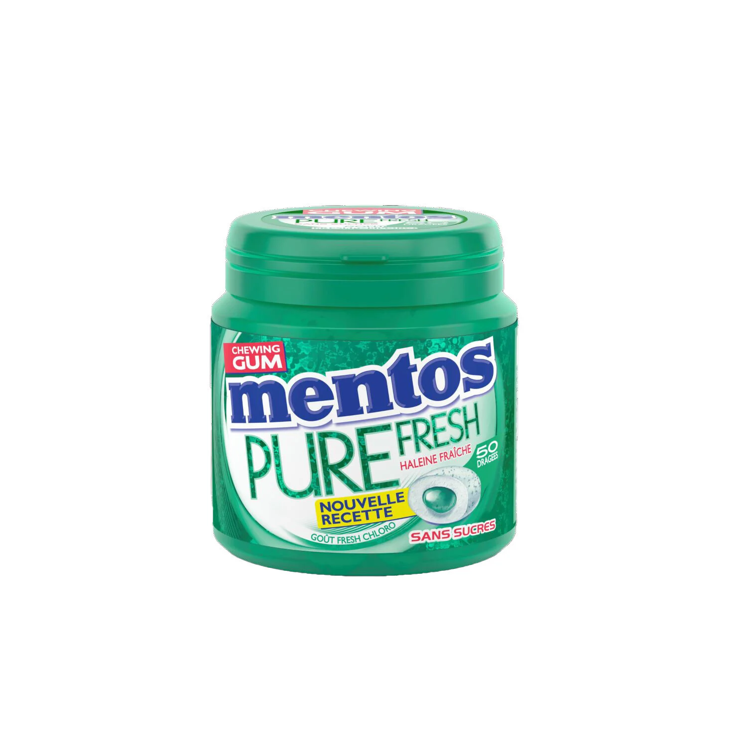 新鲜 Chloro Sans Sucres 口香糖，100 克 - MENTOS
