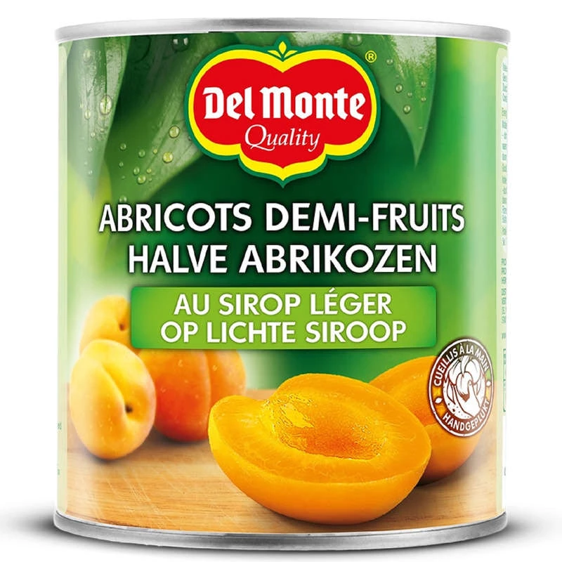 abricot demi fruit au sirop léger 480g - DEL MONTE