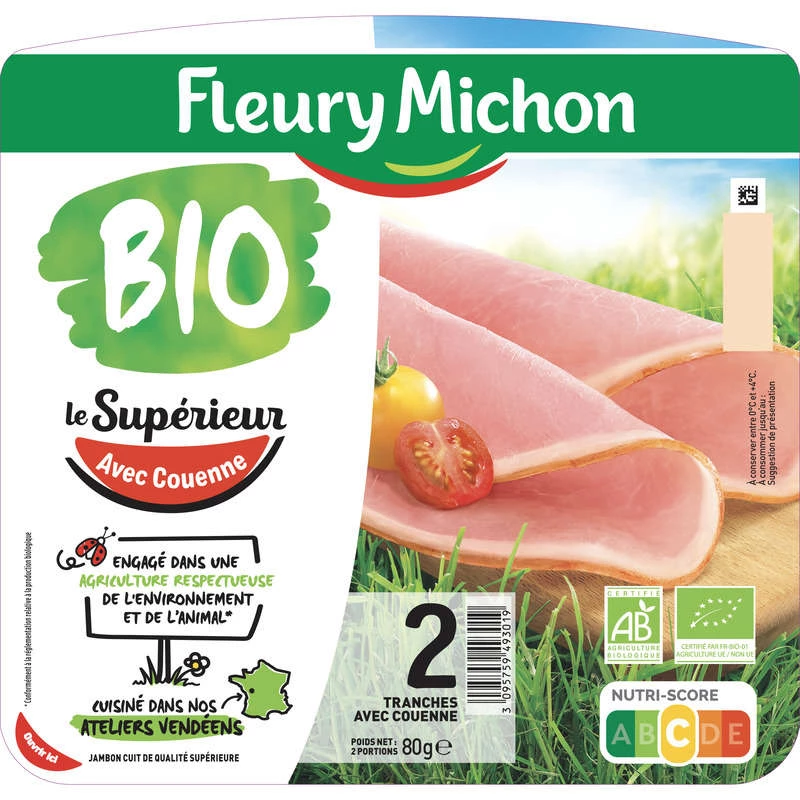 Jambon Sup Bio Ac -25% Sel 80g