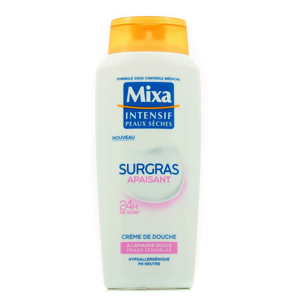 Crème de douche surgras apaisant intense à l'amande douce peaux sensibles 250ml - MIXA
