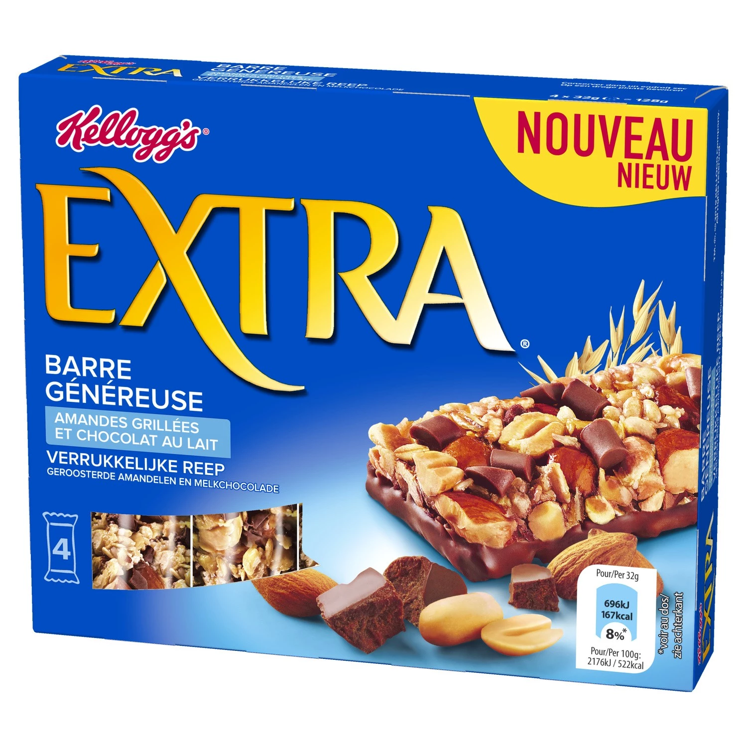 Barre Extra Choco Lait 4x32g - KELLOGG'S