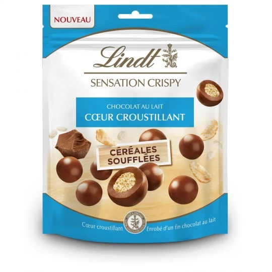 Milk chocolate balls Sensation Crispy Cereal Puffs 140g - LINDT