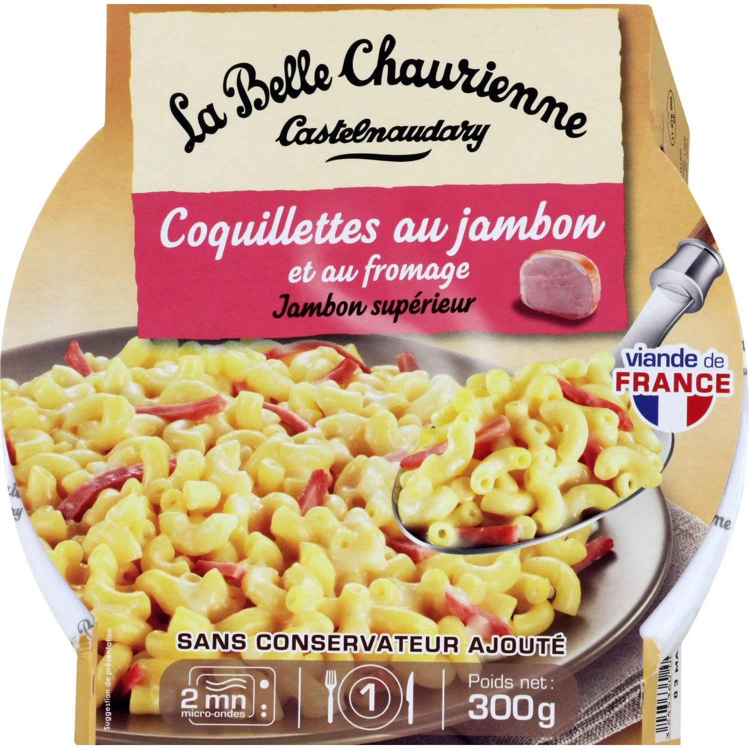 Coquillette Au Jambon Et Fromage  300g - LA BELLE CHAURIENNE