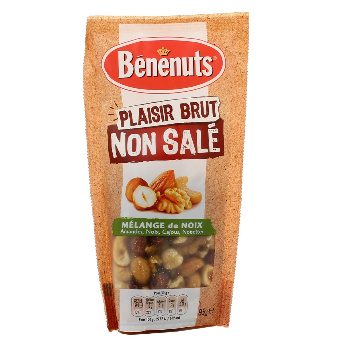 Plaisir brut non salé mélange de noix 95g - BENENUTS