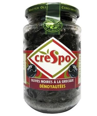 Pitted Black Olives, 200g - CRESPO