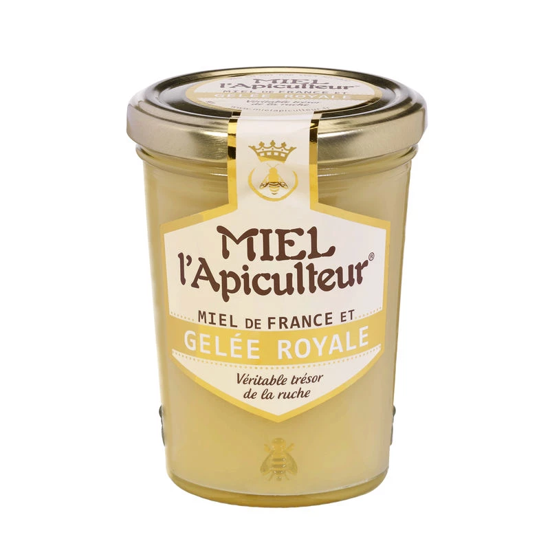 Creamy Honey and Royal Jelly Glass Jar, 250g - MIEL L'APICULTEUR