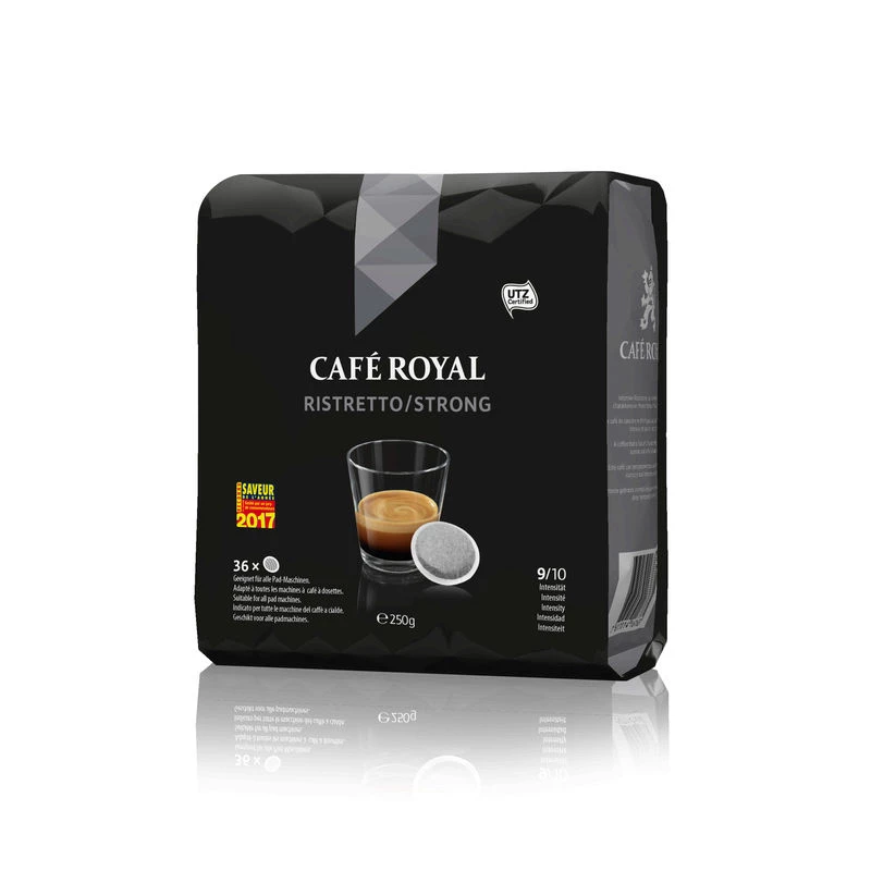 Ristretto/strong coffee x36 pods 250g - CAFÉ ROYAL