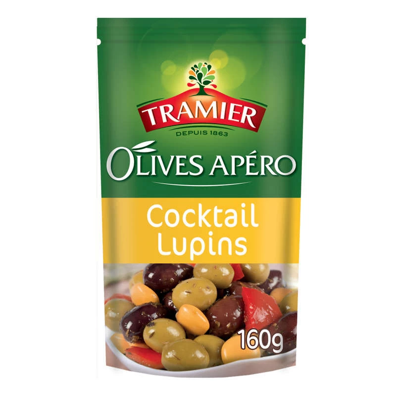 Olives apéro cocktail lupins 160g - TRAMIER