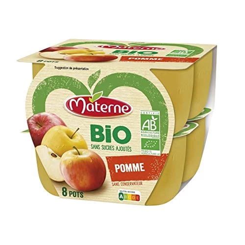 Materne Compotes De Pomme & Framboise Sans Sucre Ajouté Les 4 Pots De 100G  - DRH MARKET Sarl