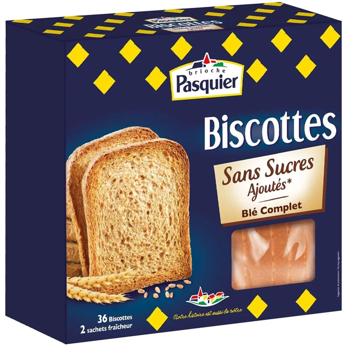 Whole Wheat Rusk No Added Sugar 353g - PASQUIER