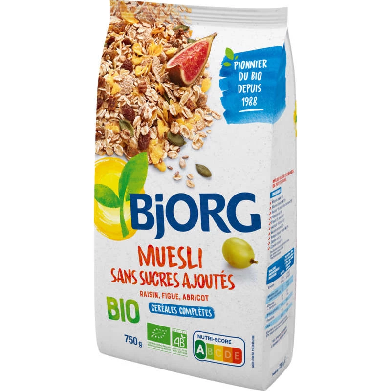 Grossiste Céréales muesli sans sucres ajoutées Bio, 750g, BJORG