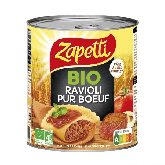 Organic Pure Beef Ravioli - ZAPETTI