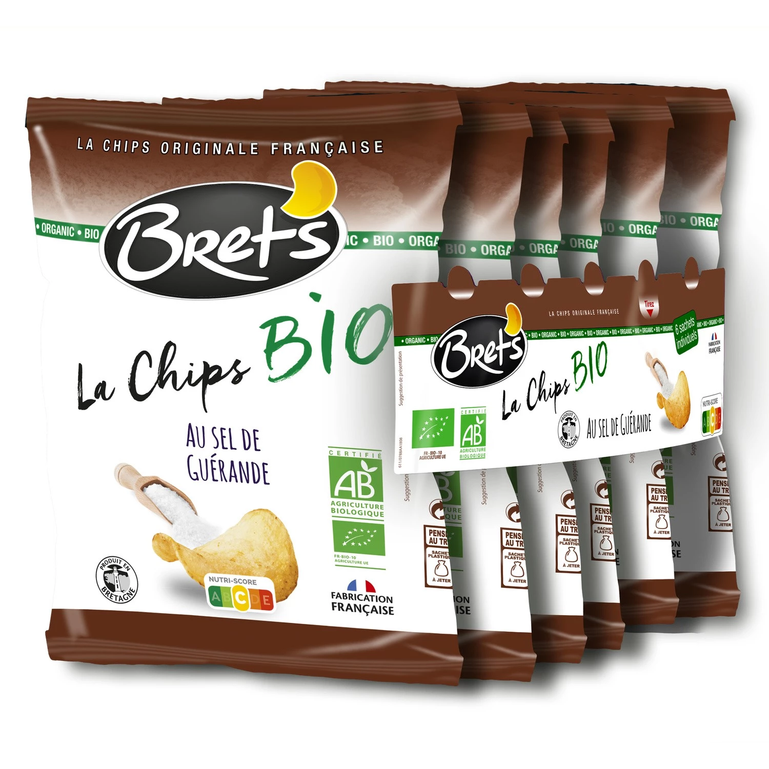 Chips Bio au sel de guerande 6x25g - BRET'S