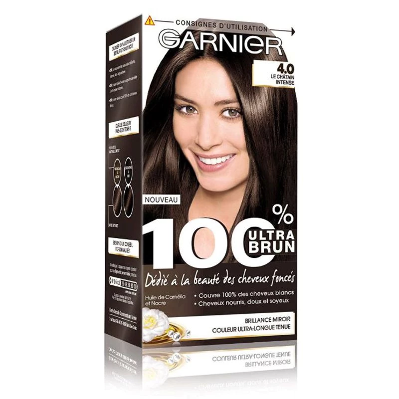 Permanent Hair Color 4.0 Le Chatain Intense 100% COLOR - GARNIER