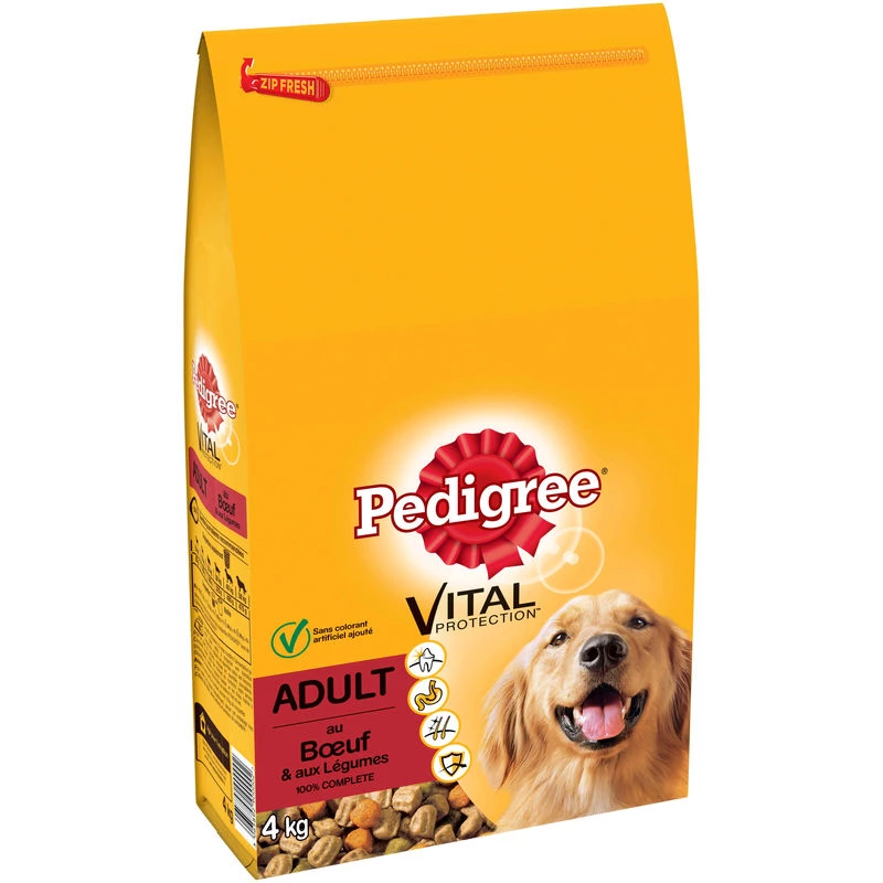 Dry dog ​​food for medium and large dogs with beef 4 kg - PEDIGREE