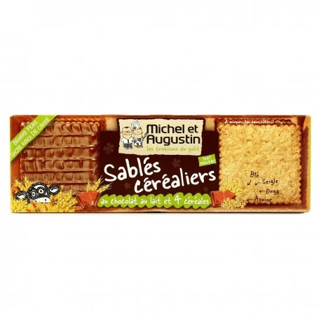 Cereal shortbread with milk chocolate and 4 cereals 178g - MICHEL ET AUGUSTIN