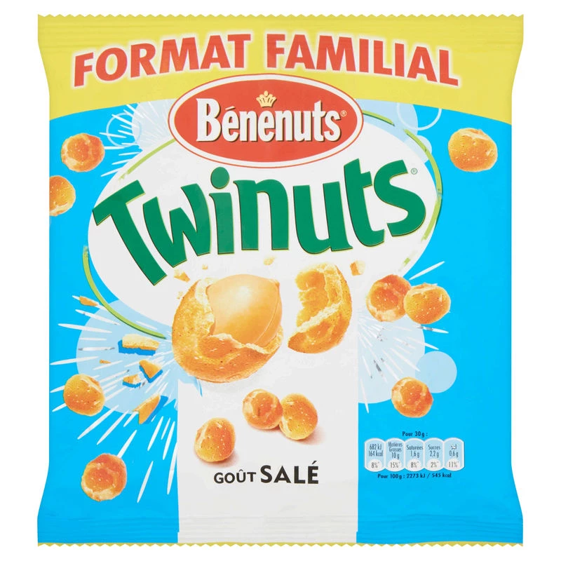 Twinuts Plain Flavor Coated Peanuts, 260g - BENENUTS