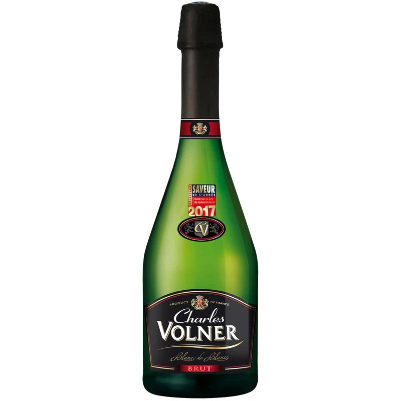 Vin Mousseux Blanc Brut, 12°, 75cl - CHARLES VOLNER