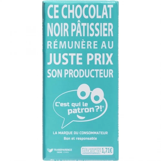 Chocolat noir pâtissier 175g - C'EST QUI LE PATRON