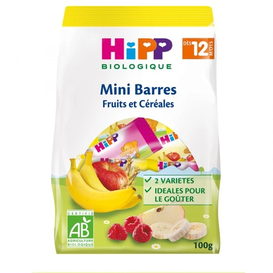 Mini barres bébé BIO aux fruits dès 12 mois 100g - HIPP
