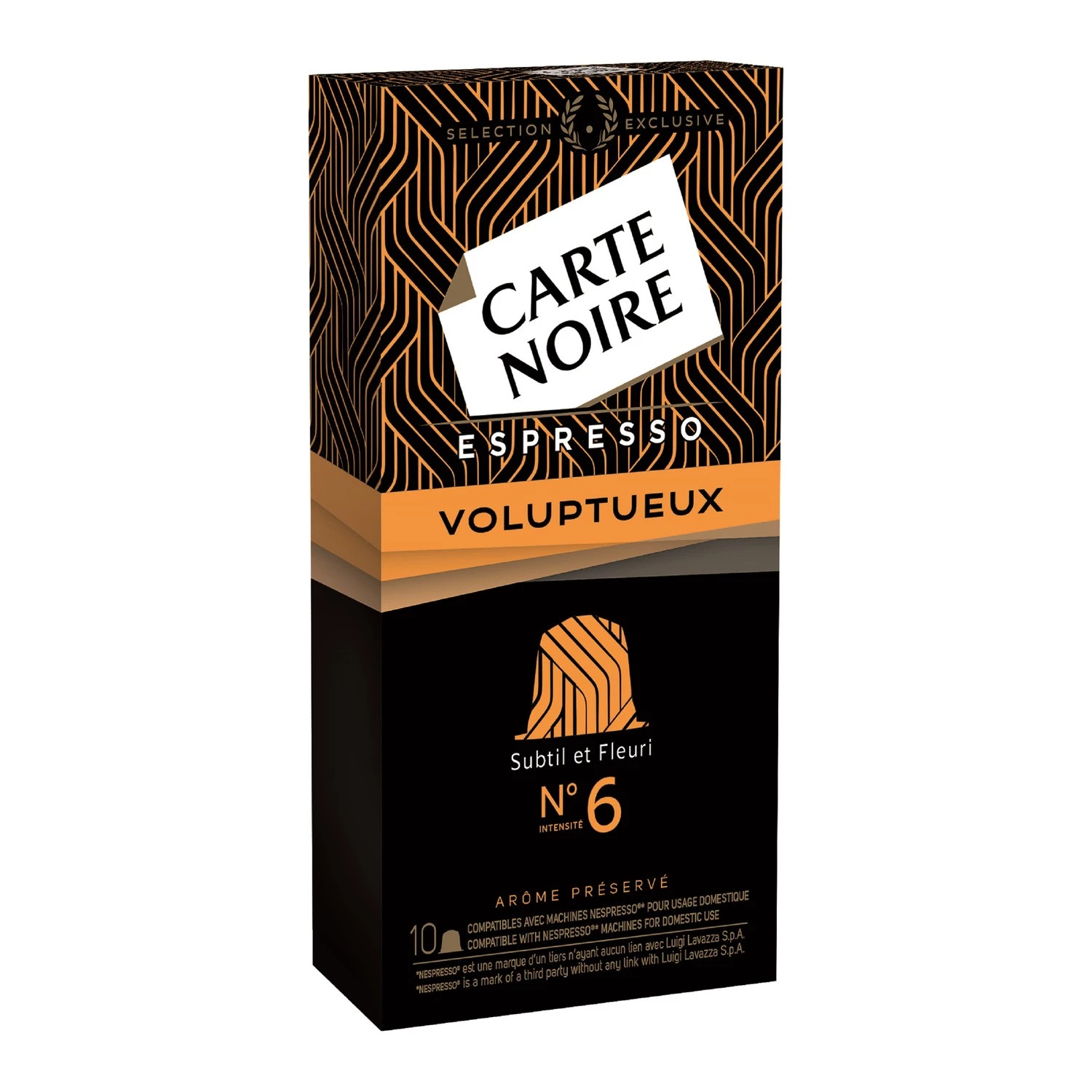 Capsules Café  Espresso Volupteux Compatible Nespresso x10; 53g - CARTE NOIRE